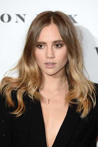 Make up by Lyz Marsden, Suki Waterhouse attends at Vogue 100: A Century Of Style at the National Portrait Gallery on February 9, 2016 in London, England